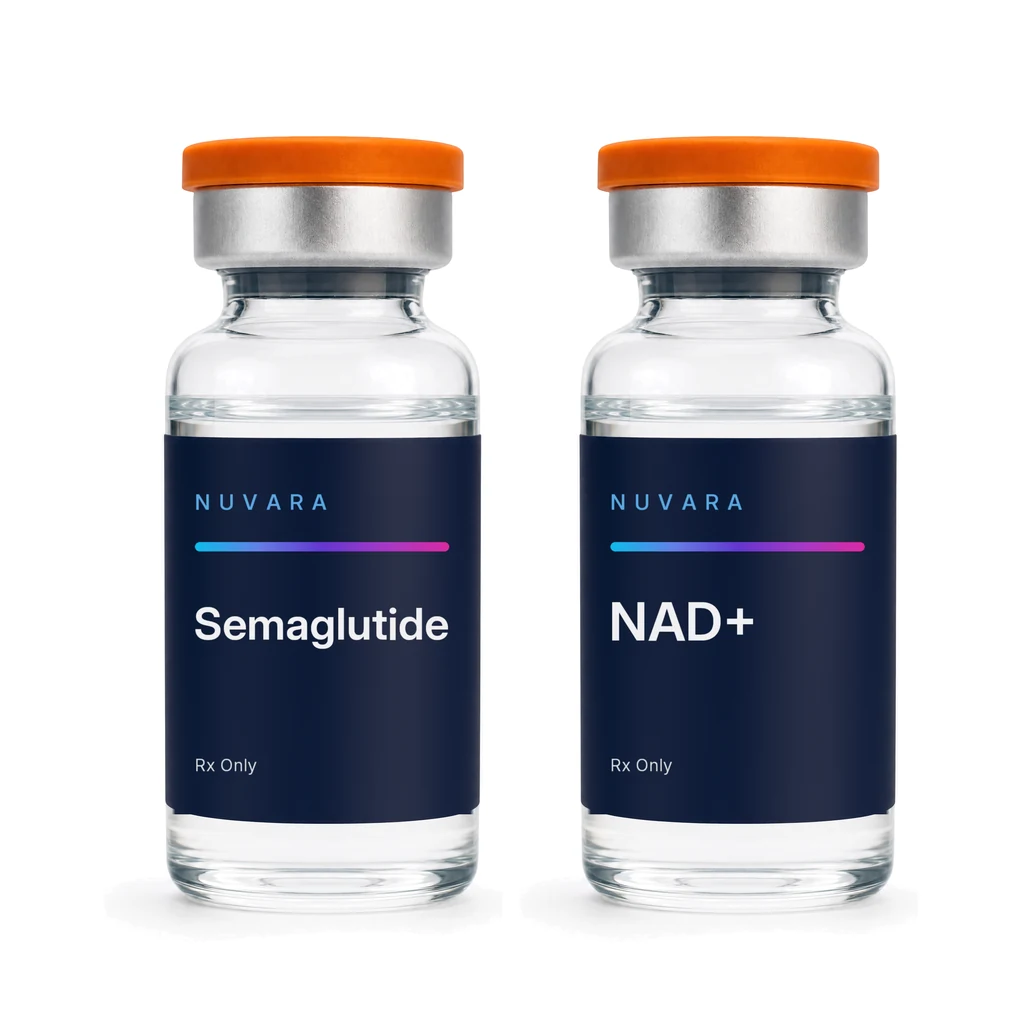 NUVARA Semaglutide injectable vial and NAD+ injectable vial