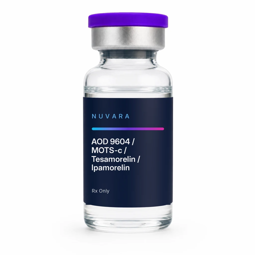 NUVARA AOD 9604 / MOTS-c / Tesamorelin / Ipamorelin injectable vial